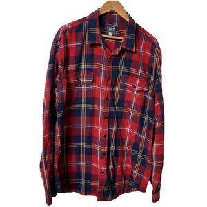 J. Crew Button Up Shirt Mens XXLT Red Plaid Lumberjack Preppy Cotton Sportsmen